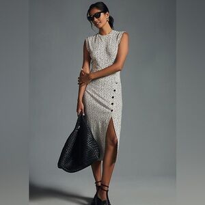 Anthropologie Black and White Midi Dress